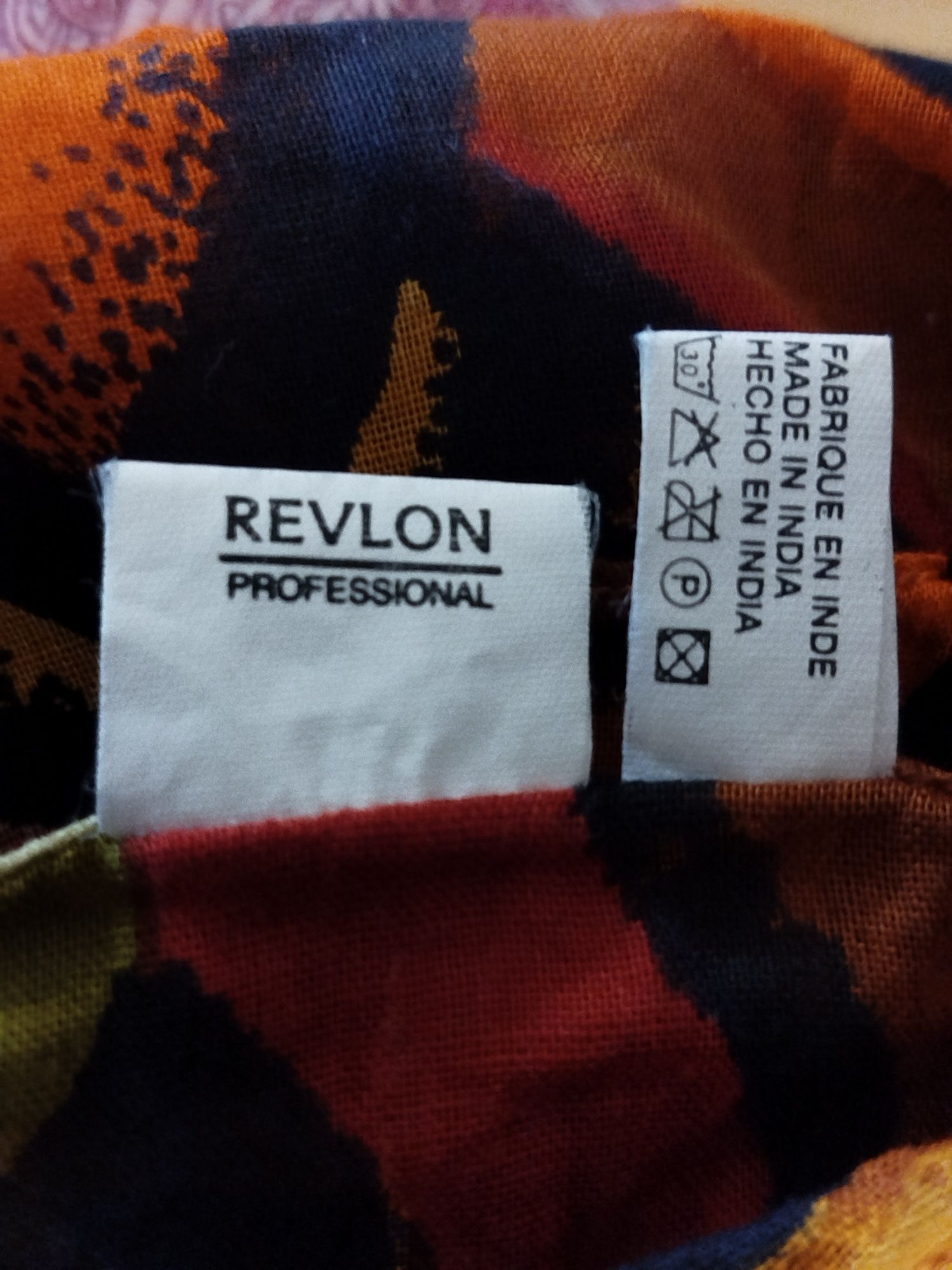 Duży szal bawełniany rudy w ptaki Revlon