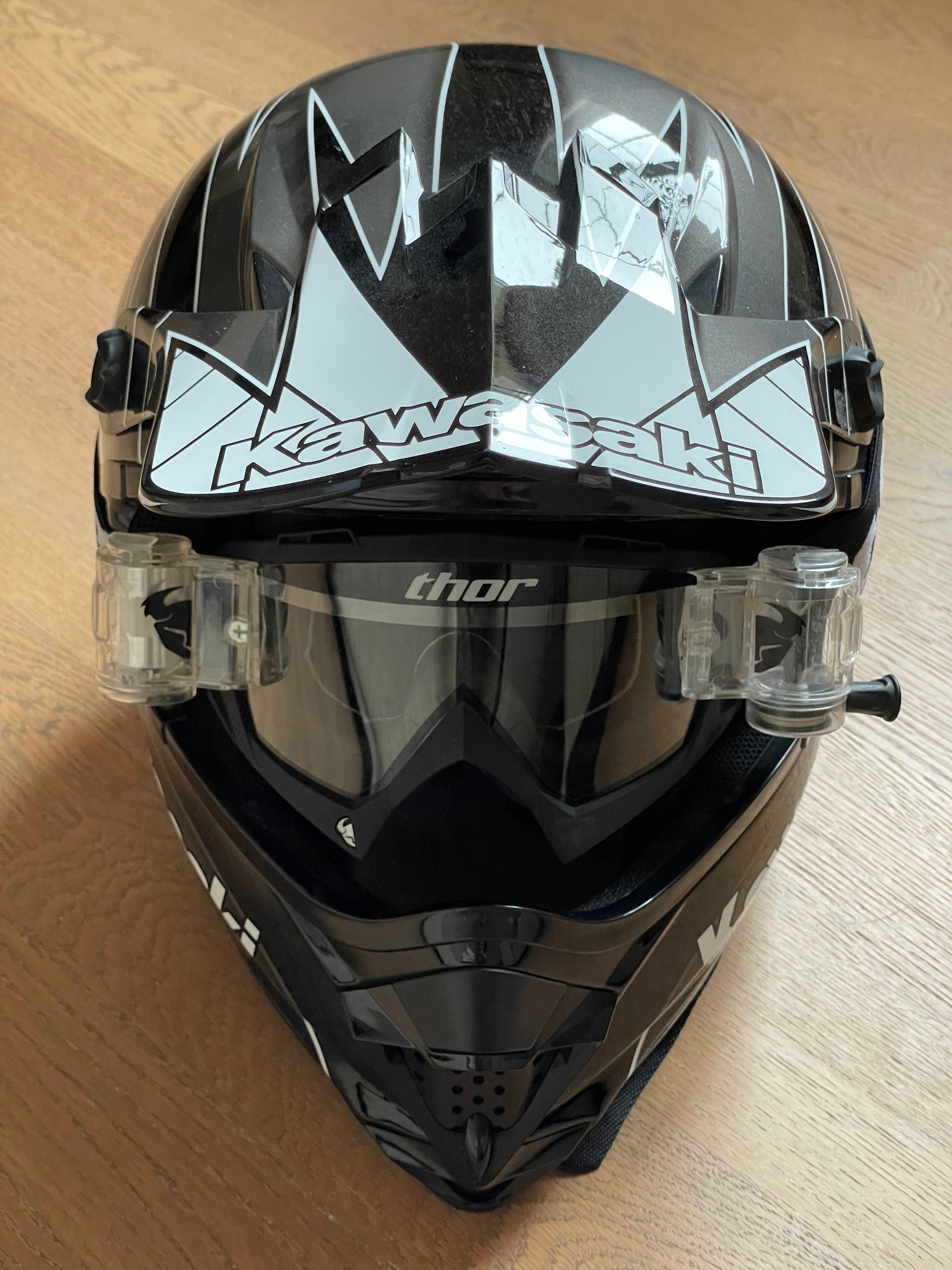 Мотошолом Кawasaki XL ендурокросс Cross-Enduro offroad окуляри Thor XL