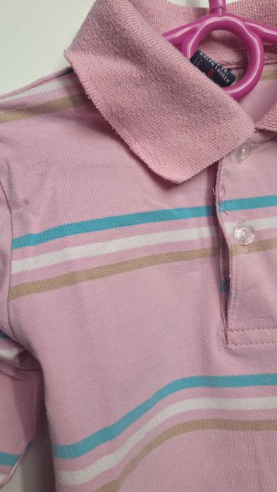Ralph Lauren koszulka z długim rękawem polo różowa w paski