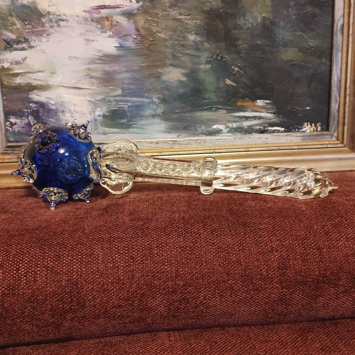 Szklana buława PRL murano design vintage antyk staroć