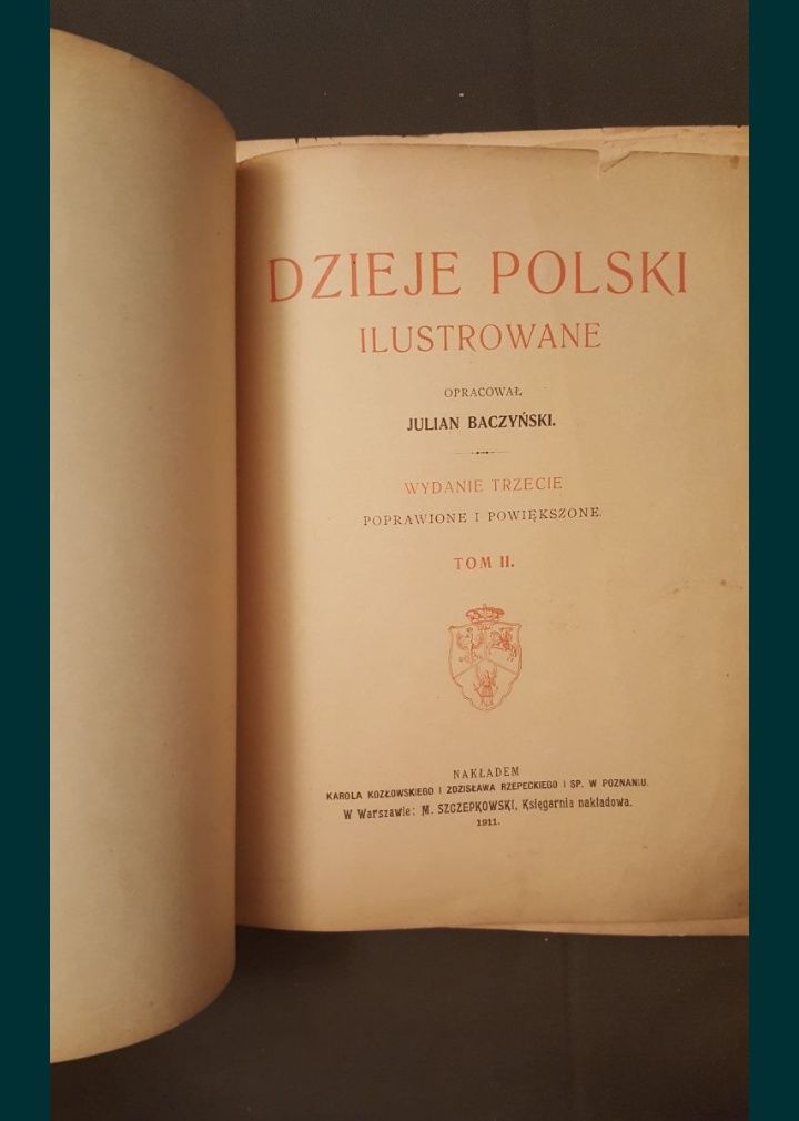 Książka Dzieje Polski Baczyński z roku 1911