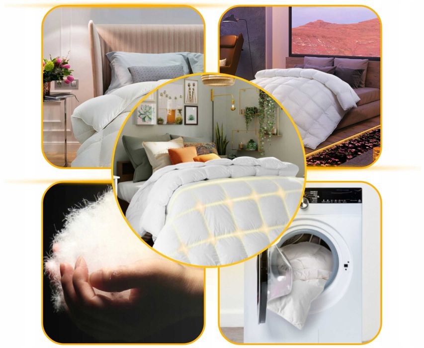 Kołdra Puchowa 200x220 ZIMOWA 2KG PUCH 100% BIAŁA Antyalergiczna