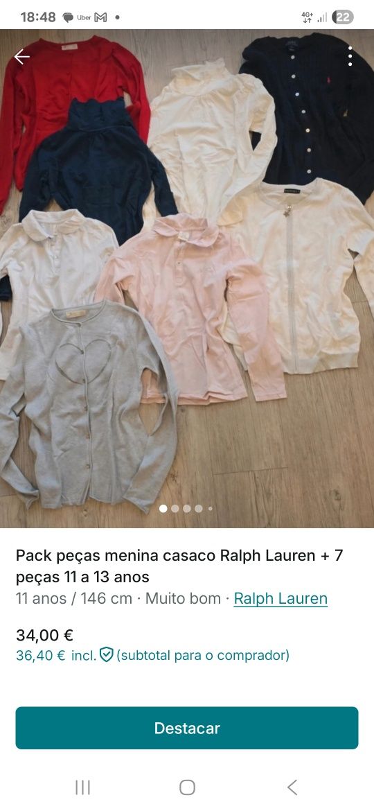 37 peças Roupa menina 12 a 14 anos