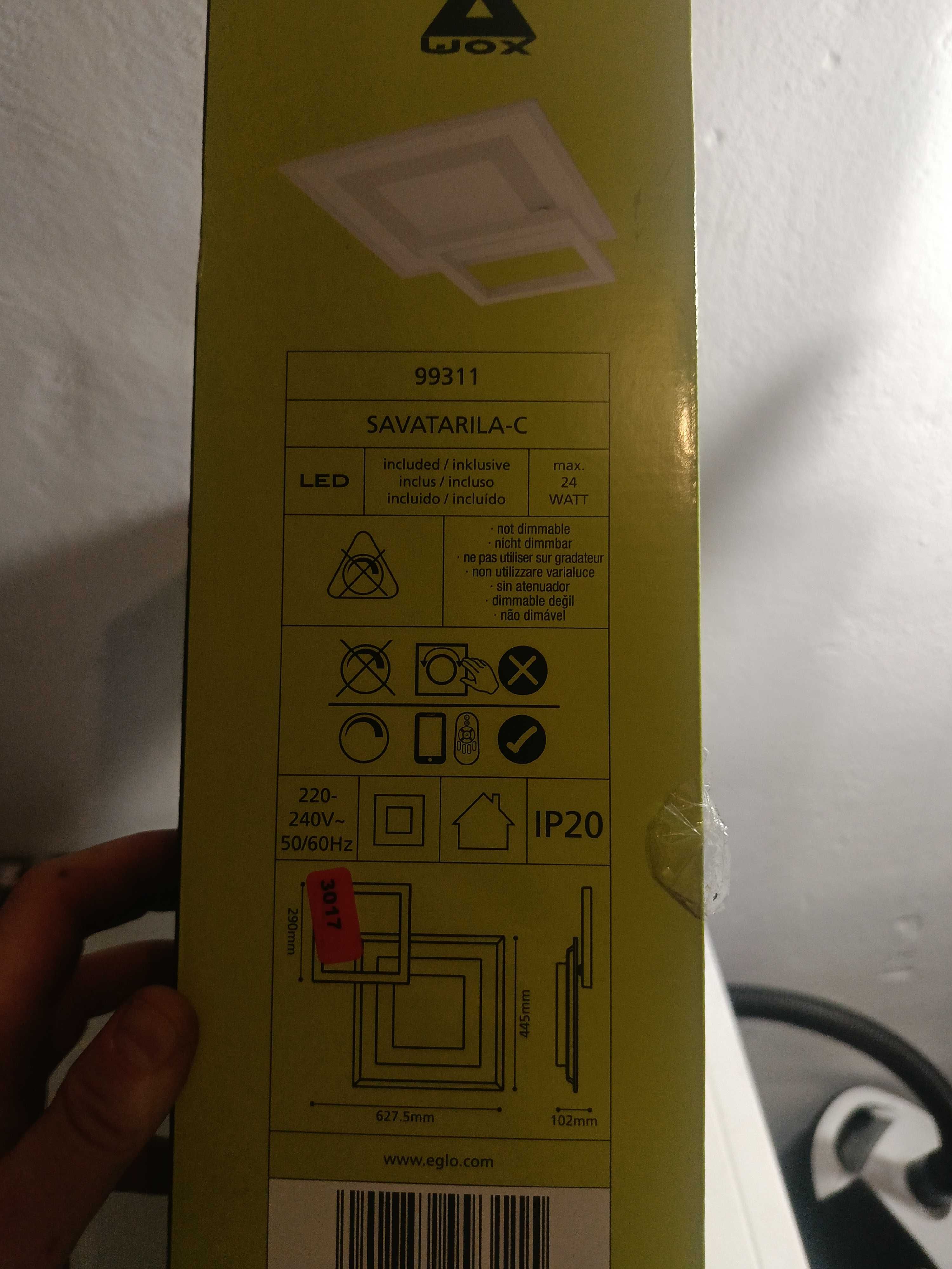 SAVATAEILA-C Oświetlenie sufitowe LED - 45x45cm - 99311 EGLO