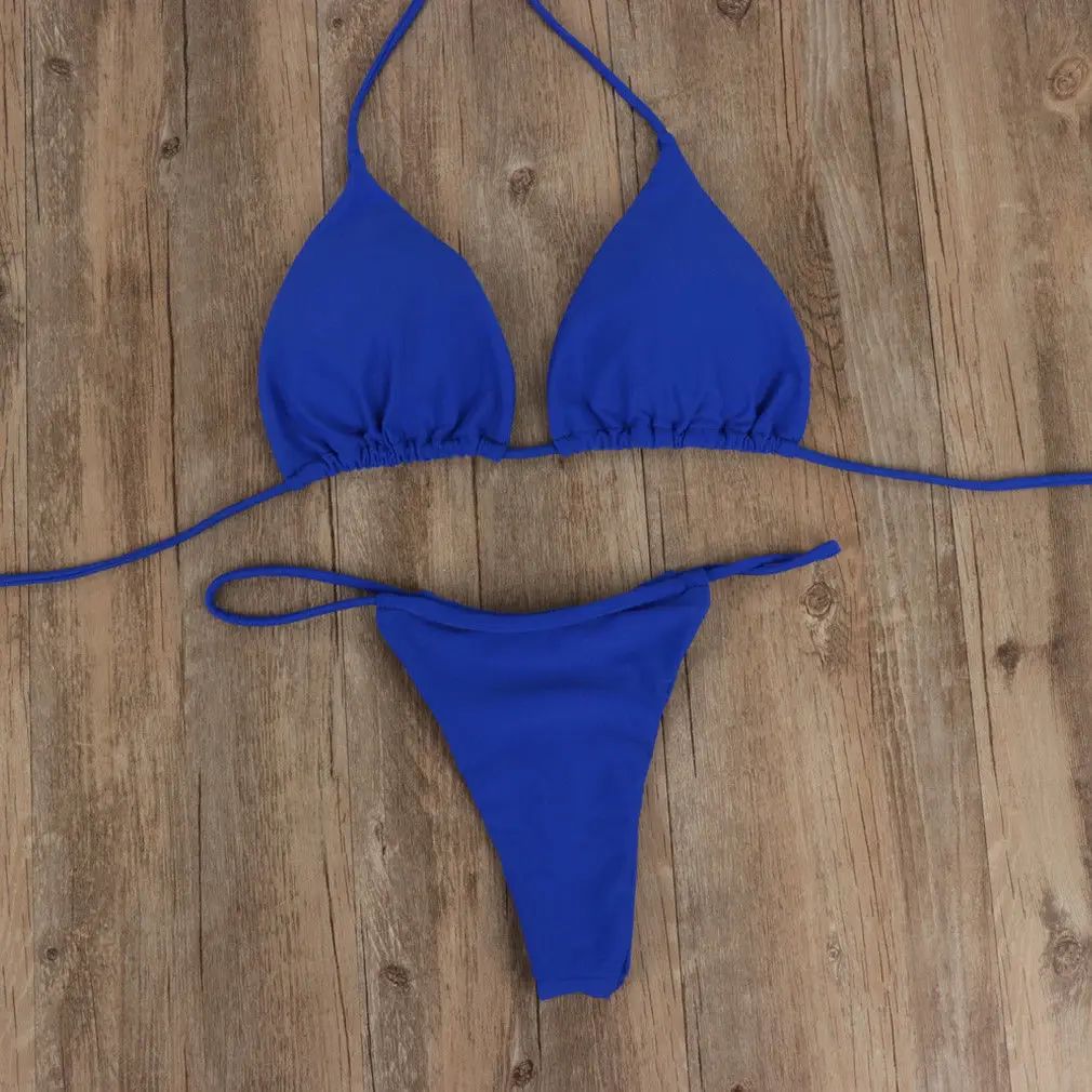 Sexy Strój Kąpielowy Dwuczęściowy Bikini Brazylijskie Stringi - M