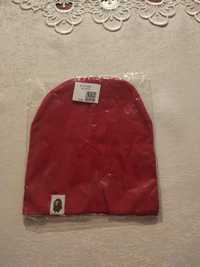Czerwona czapka wiosenna jesienna 92 z podszewką dla dziecka