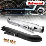 Escape universal moto preto cromado chopper bobber cafe racer scramble