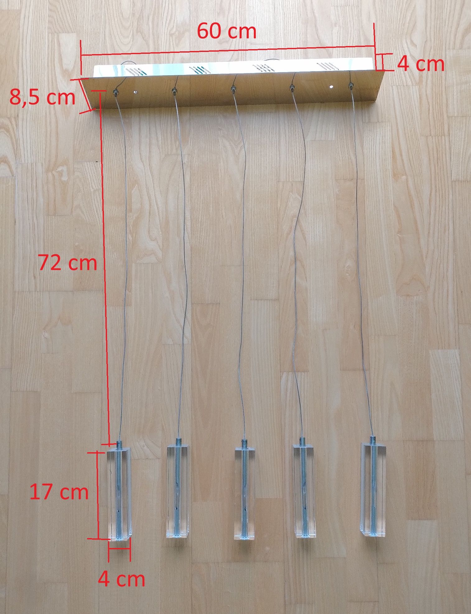 Lampa Sufitowa wisząca 5 Sopli szklanych Italux MD4512-5A