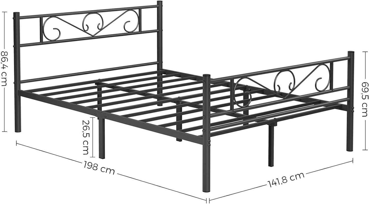 Nowe metalowe łóżko / rama / loft / 140x190cm / VASAGLE !6018!