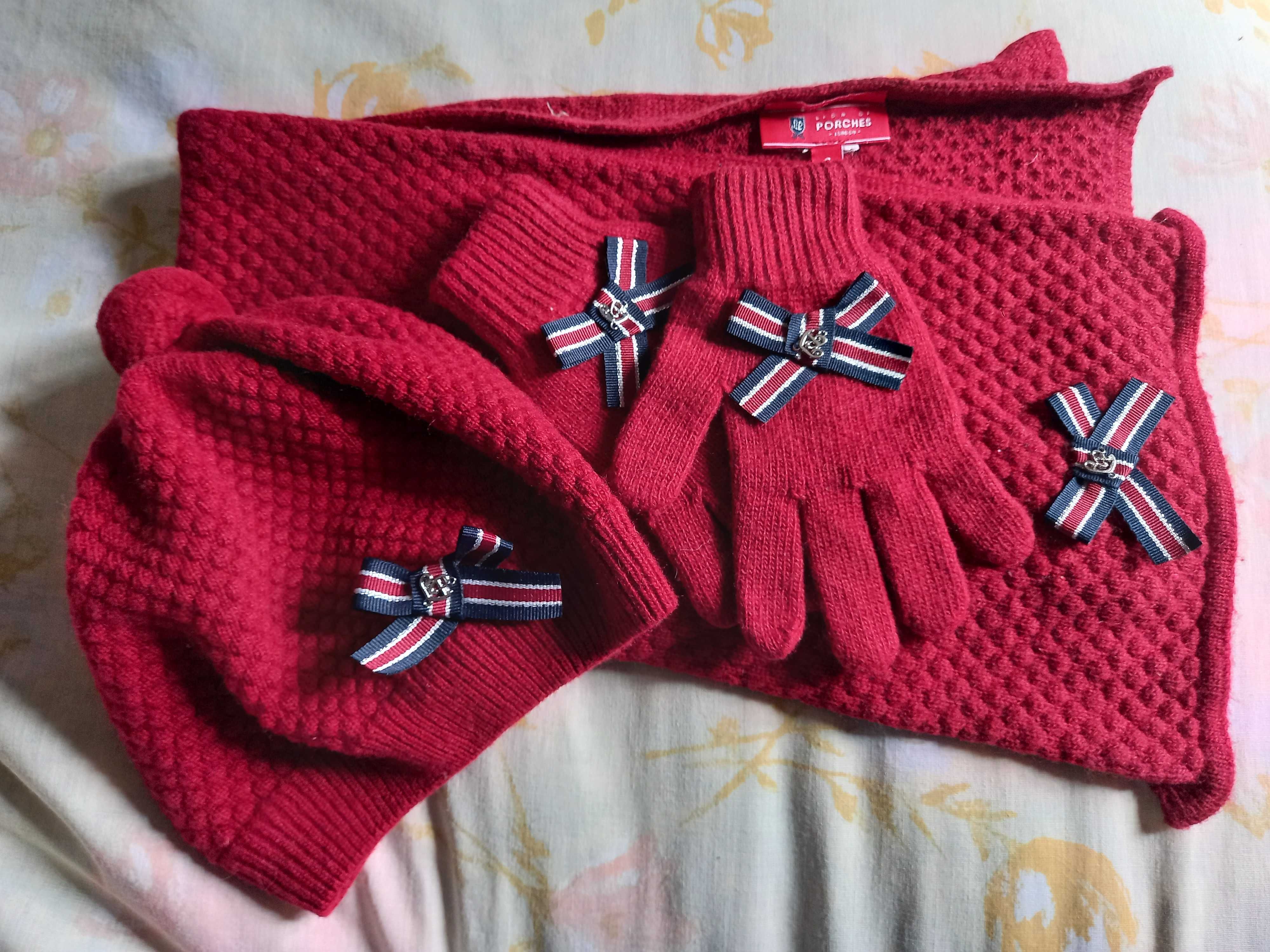 Conjunto de cachecol, gorro e luvas - tam. 2 - Lion Of Porches