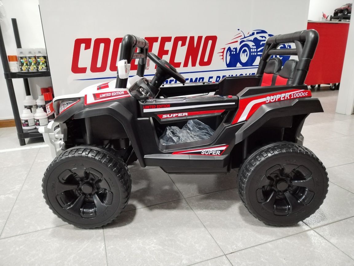 Carro eléctrico criança jipe 4x4 rodas borracha