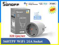 SONOFF S60TPF/Wi-Fi Розетка 16А/Енергомоніторінг/Таймер, Розумний Дім!