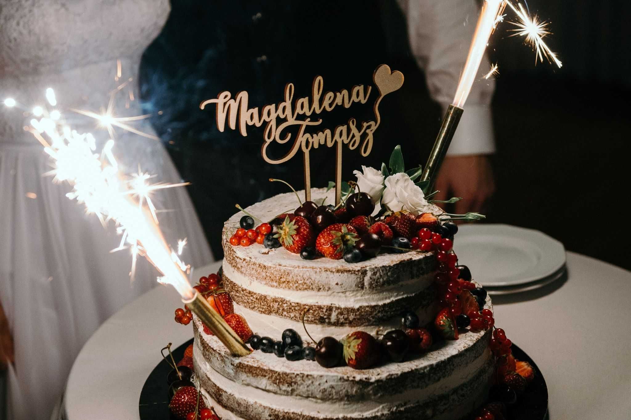 Topper na tort weselny Ozdoba na tort ślubny