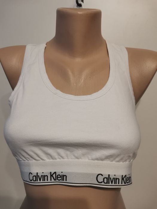 Calvin Klein top sportowy, stanik rozm L, biały, bawełna