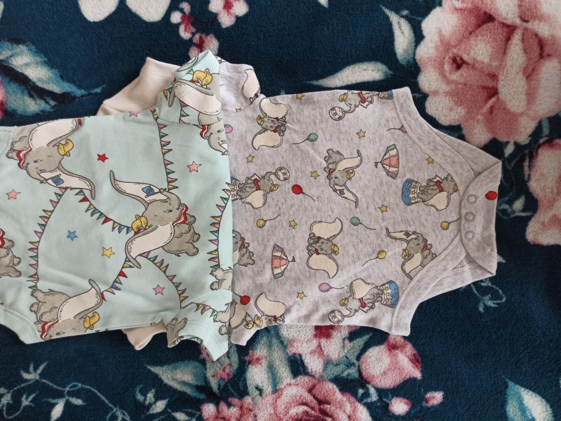 Nowy 3pak body Primark paka zestaw 68 Dumbo Disney