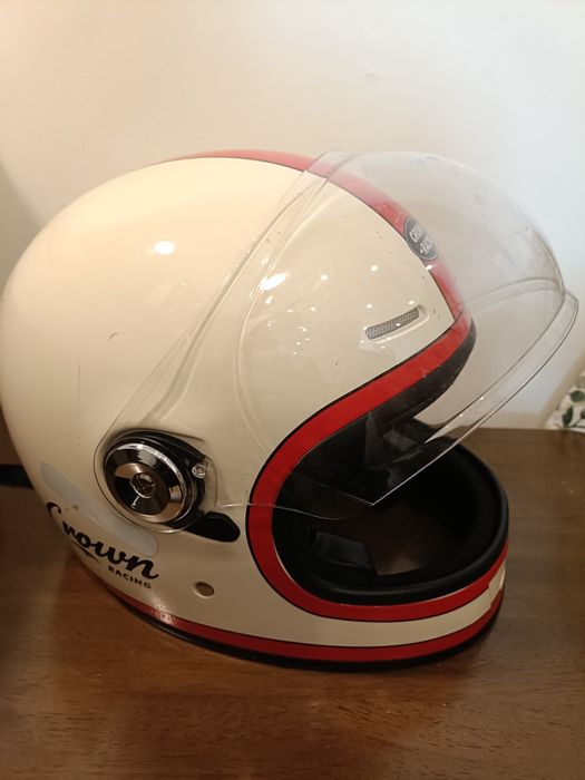 Capacete Vintage Retro viseira Bubble - XL