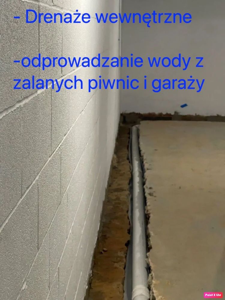 Drenaż  wewnetrzny zewnętrzny  odprowadzanie wody drenaż odwodnienia