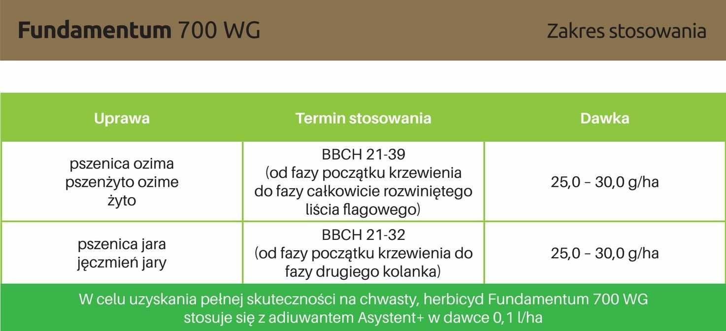 Fundamentum 700 wg na 1 hektar