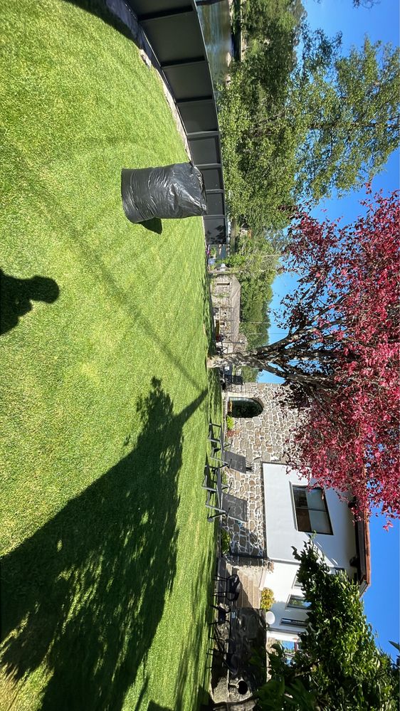 Serviços de jardinagem e limpeza de terrenos.