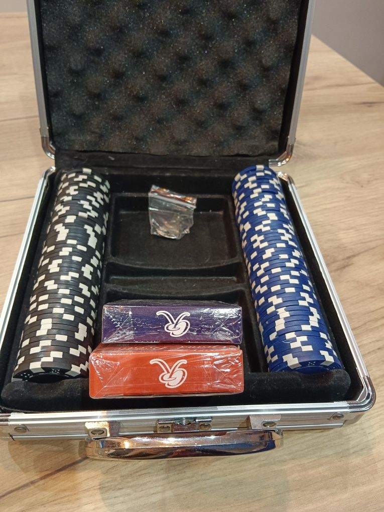 Zestaw do gry w pokera w walizce