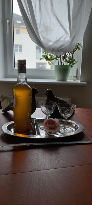 Przedwojenna taca do kieliszków firmy niemieckiej WFM CROMARGAN ze st