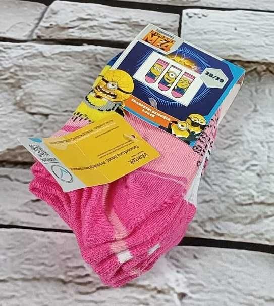 Skarpetki dla dziewczynki Minionki 3pak 28-30