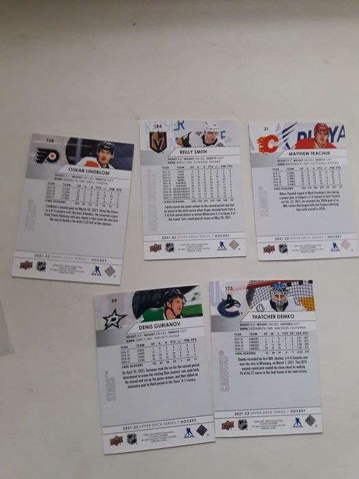 Карточки хокейные