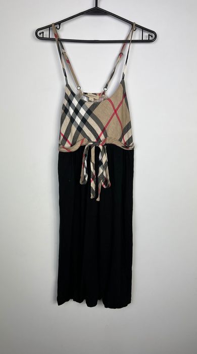 Śliczna Sukienka Burberry Brit W Kratę Czarna