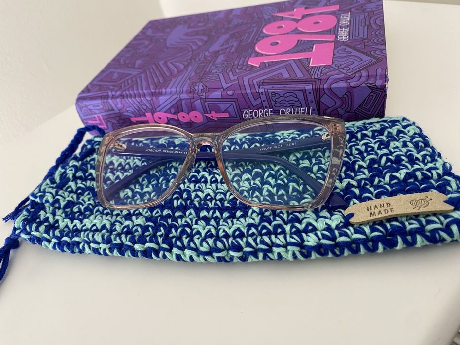 porta óculos de crochê