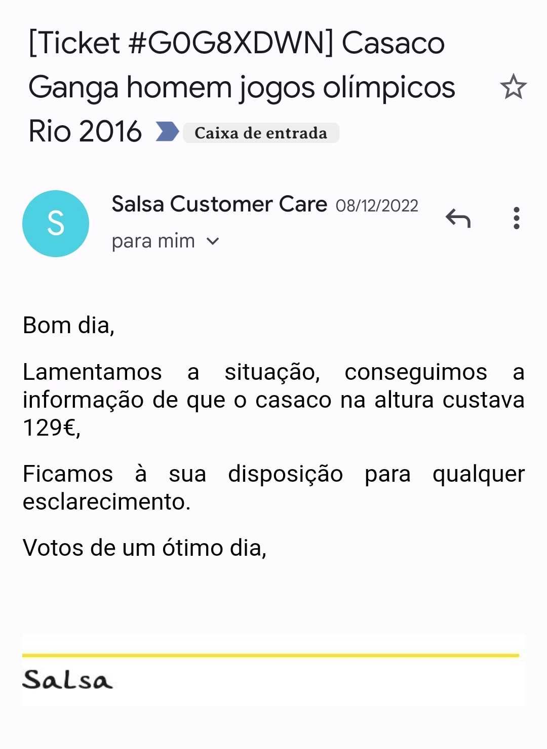 Casaco Salsa Novo