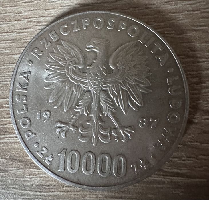 Moneta 10000 zł 1987 – Jan Paweł II – Srebro (PRL)