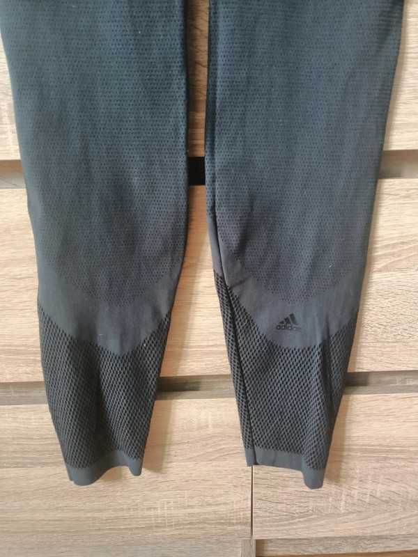 Szare grafitowe legginsy Adidas 38/40 M/L spodnie sportowe