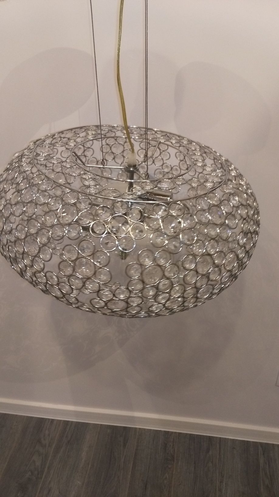 Lampa wisząca Avella, kryształki, chrom , metal, szkło