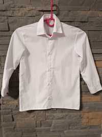 Koszula biała 116cm długi rękaw koszulka