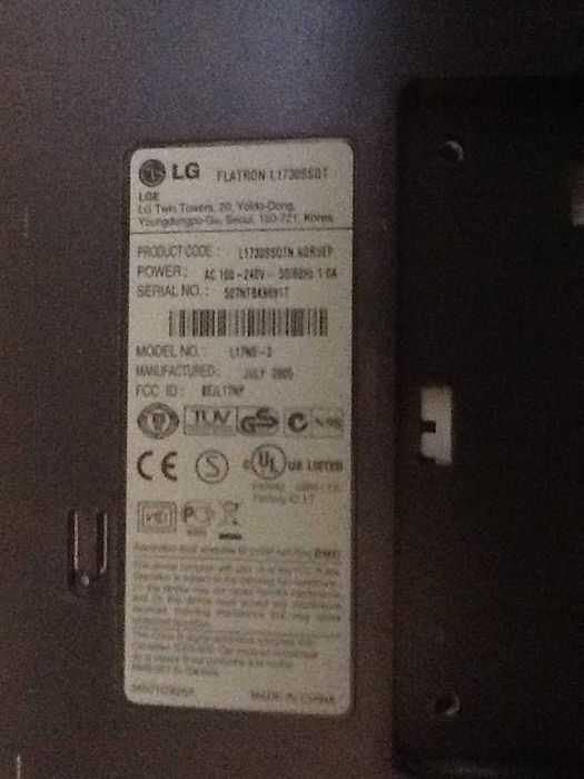 Продам недорого Led монітор для комп'ютера LG FLATRON L1730$UTN Корея