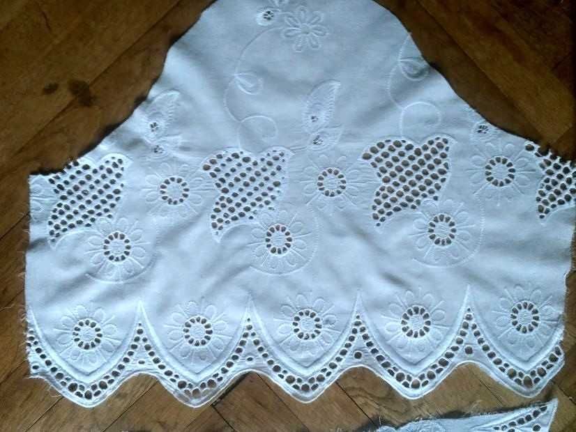 ткань хлопок белый с вышивкой ришелье 4 куска для детей, прочего