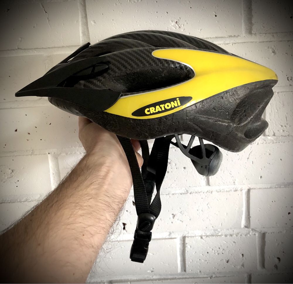 Kask rowerowy Cratoni XENON czarny żółty 53-60cm 255gr jak nowy