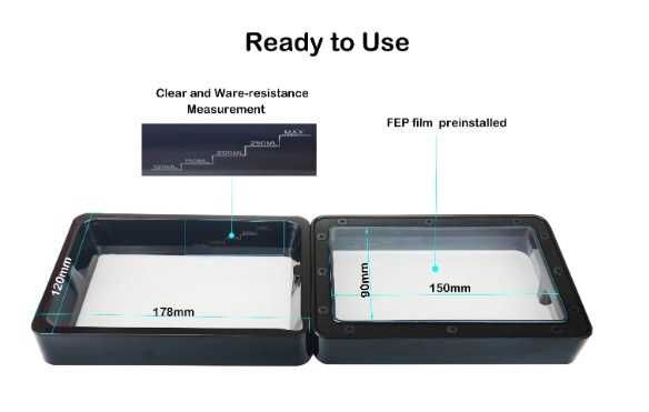 vat com fep para impressoras de resina 3d