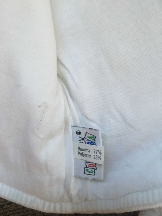 Biały niemowlęcy kombinezon 2-częściowy z kapturkiem - rozmiar 56 - 58