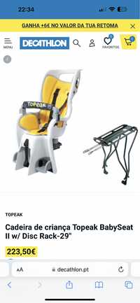 NOVA - Cadeira de criança Topeak BabySeat II w/ Disc Rack-29"