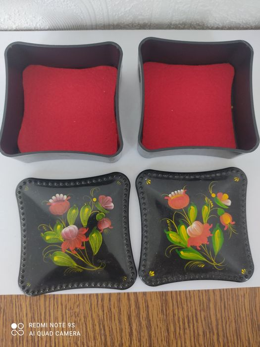 Шкатулки пластикові вінтажні з ручним розписом