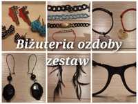 Zestaw biżuteria ozdoby dodatki kolczyki