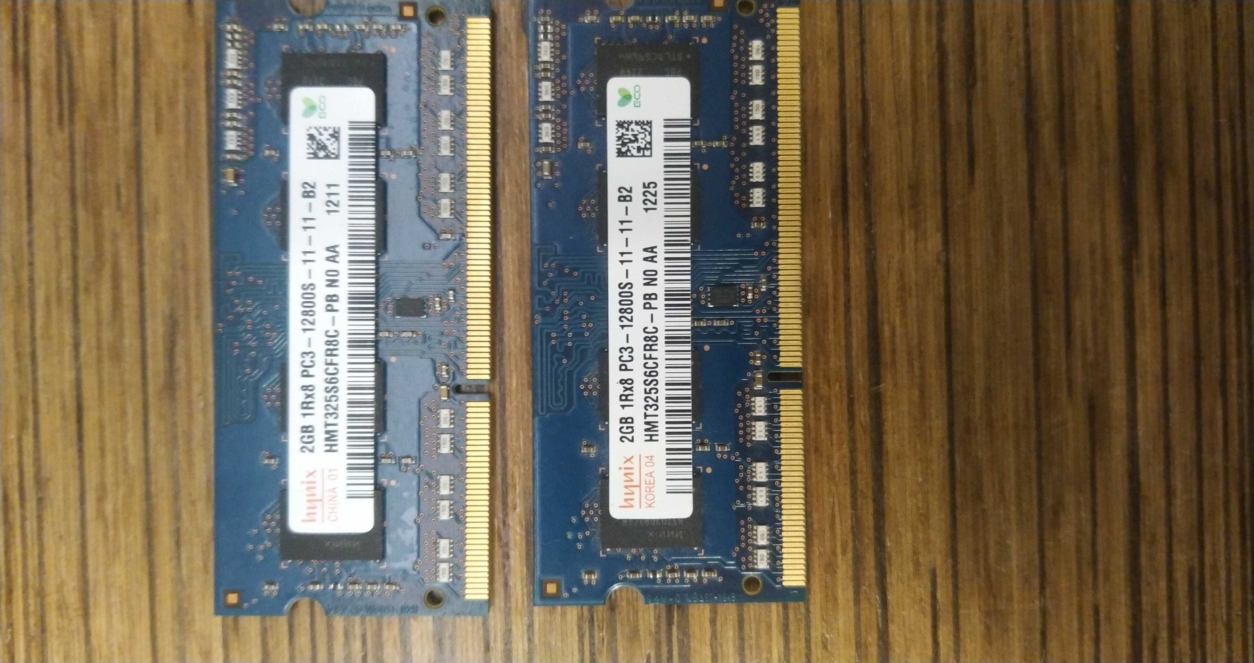 Оперативна памʼять для ноутбука DDR3  Hynix 4GB (2+2) 1Rx8 PC3 -12800S