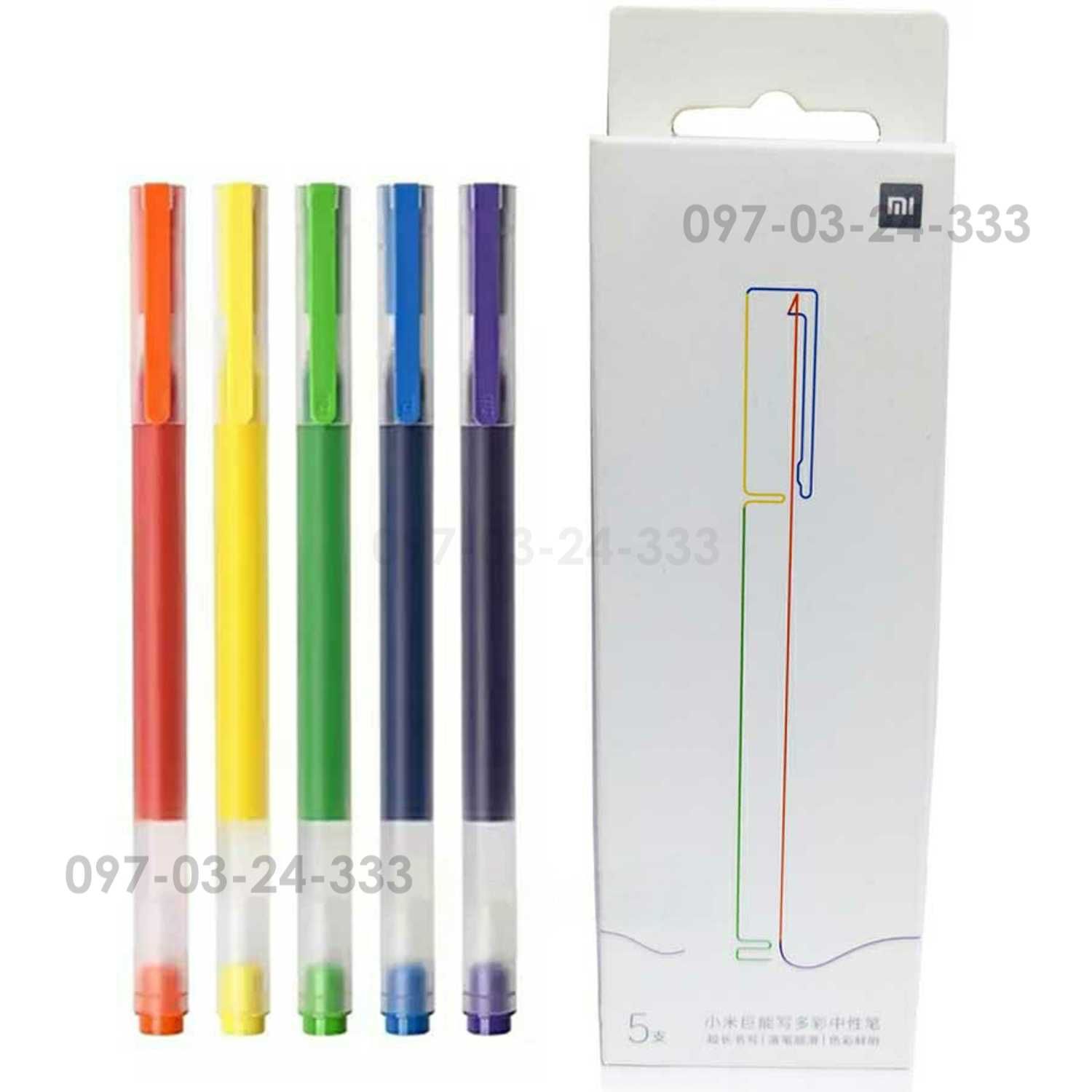 Набір 5 шт. різнокольорових гелевих ручок Xiaomi Ju Neng Pen MJZXB03WC