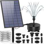 AISITIN Solarna fontanna 7 W,  pompa do stawu z przewodem wodnym 1,5 m