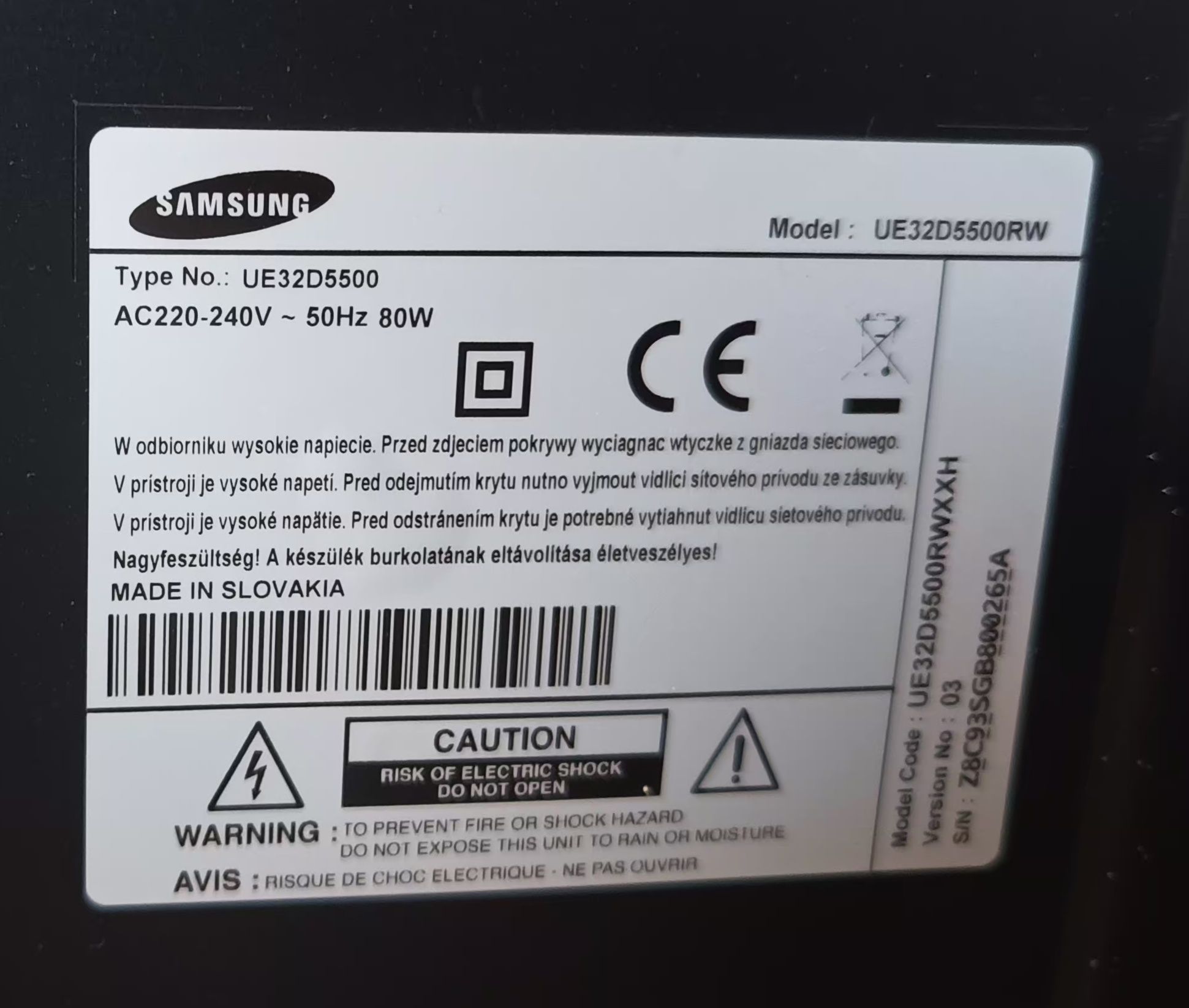 Podstawka do telewizora Samsung model UE32D5500.