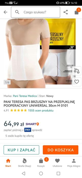 Pas brzuszny Pani Teresy po operacji