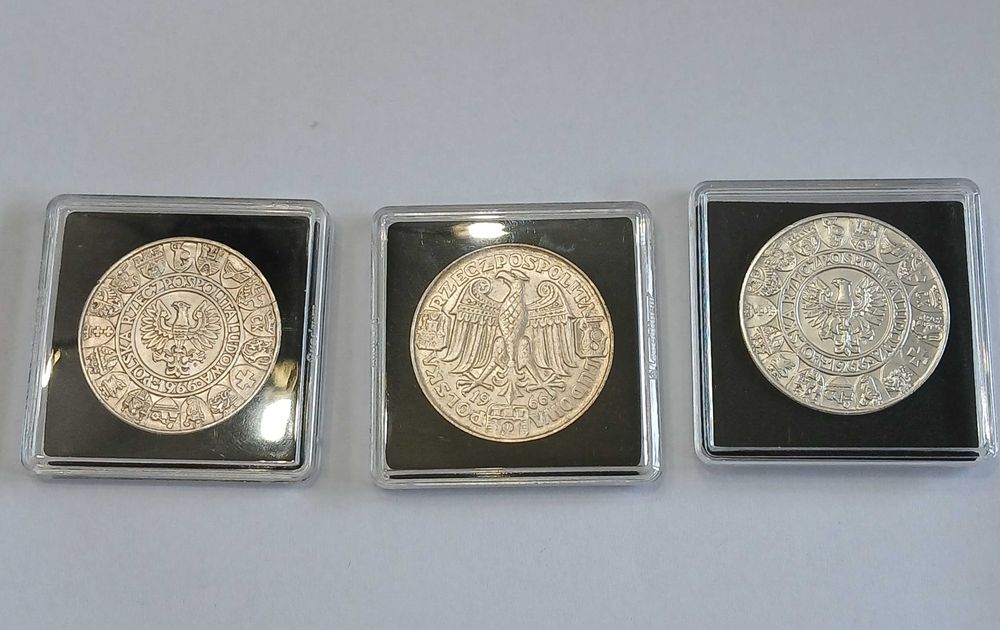 100 zł Mieszko i Dąbrówka zestaw 3 monet