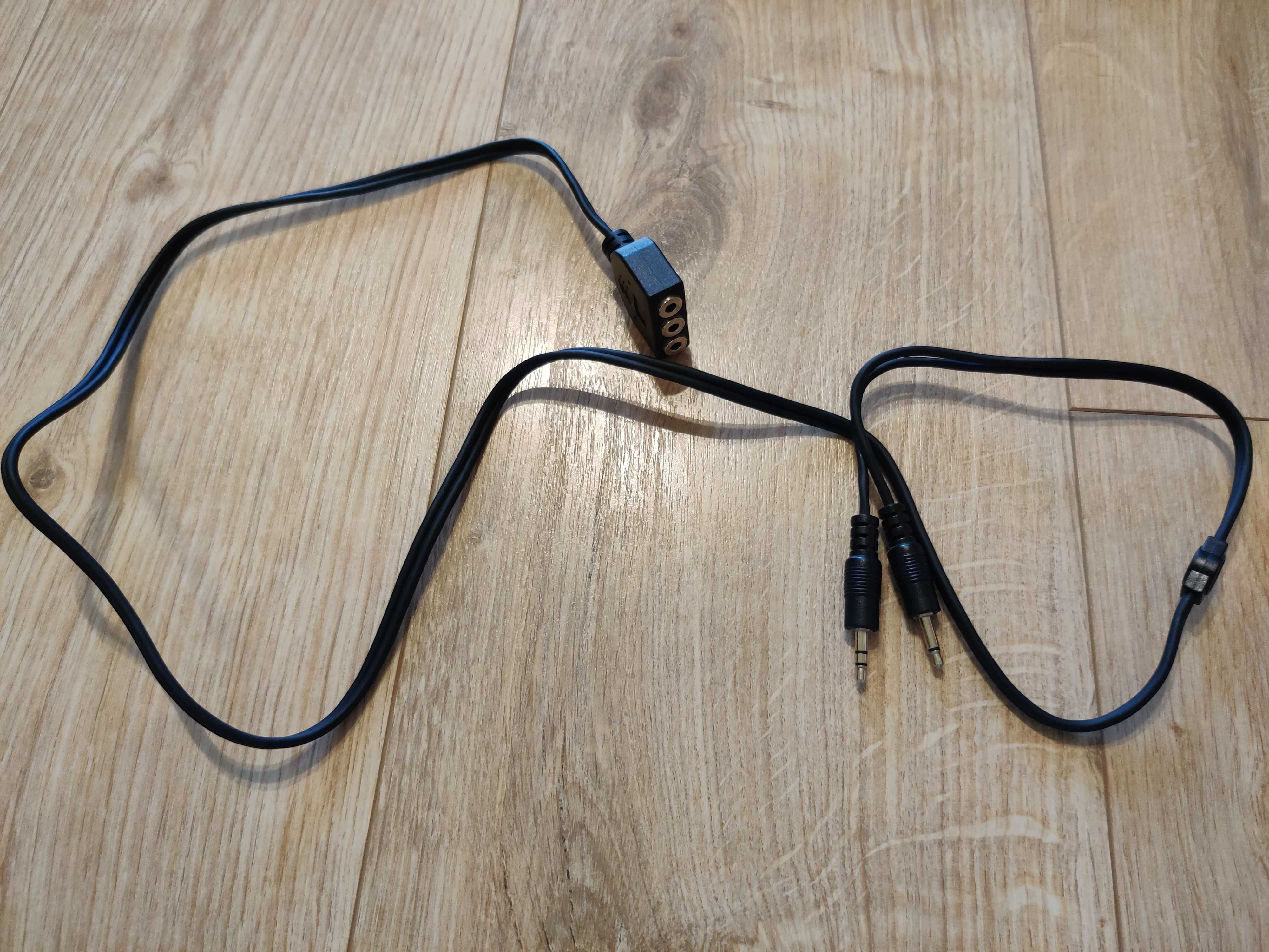 Kabel przedłużacz audio 2 x jack 3.5mm na 3 x jack