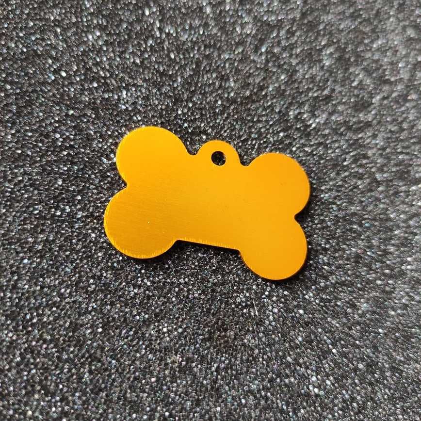 Żółta złota kostka adresówka dla psa identyfikator do obroży grawer